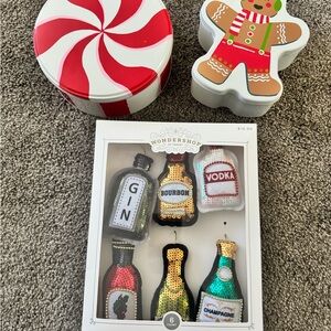 Wondershop Festive Drink Ornaments Set with Red, Gold, and Silver Accents